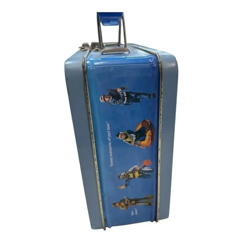 Vintage Hasbro Kids G.I. Joe Action Sailor Tin Box Metal Lunchbox Blue Multi OS